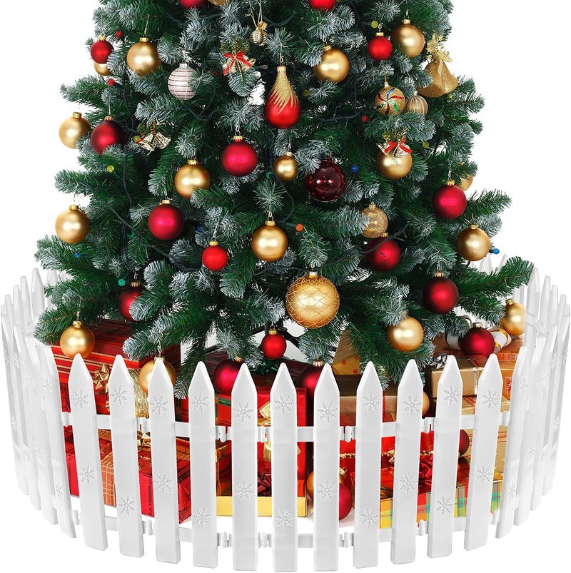 MCEAST 30 Piece White Picket Fence Border 4.6 x 12 Inches Mini Plastic Decorative Fences for Home Wedding Fairy Garden Party - Image 1